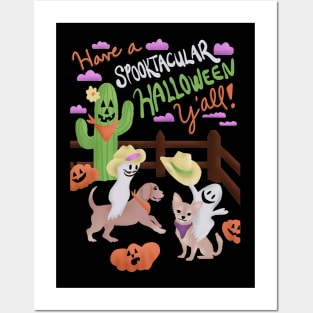 Spooktacular Cowboy Halloween Posters and Art